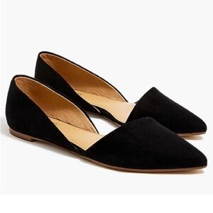 J. Crew D’Orsay Black Suede Flats Size 9